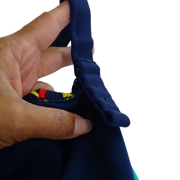 Catalina Swim Tankini Top Women Plus Size 2X 18W 20W Blue Multicolor Geometric - Picture 4 of 10